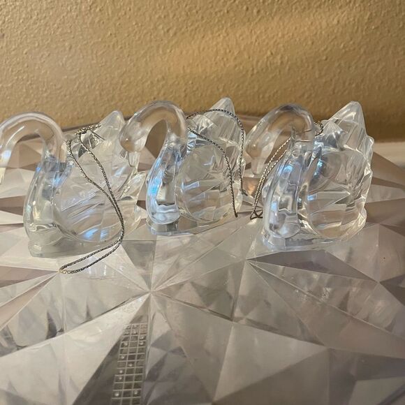 3 Lucite Swan Ornaments - Picture 7 of 14